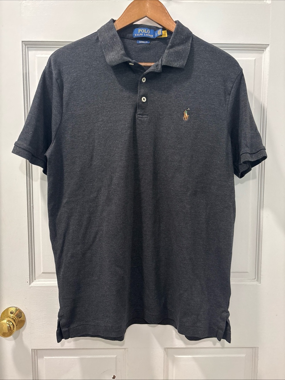 Polo Ralph Lauren Men’s Classic Fit Cotton Polo L Charcoal Heather Flesh Pony